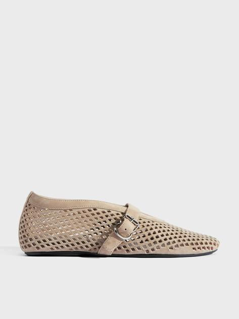 TENDANCE Mary Jane ballet flats (natural suede)