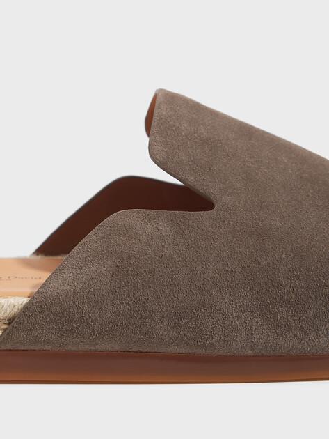 MAISON DAVID Flip-flops (natural suede/natural rubber sole)