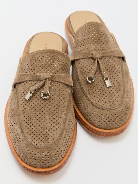 TENDANCE Mules (genuine suede/genuine leather sole)