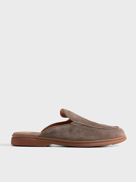 MAISON DAVID Mules (natural suede/natural rubber sole)