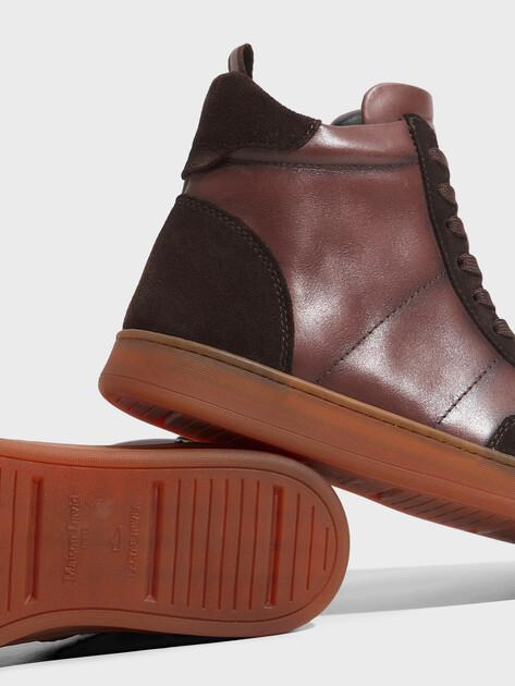 MAISON DAVID High-top sneakers (genuine leather/natural rubber sole)