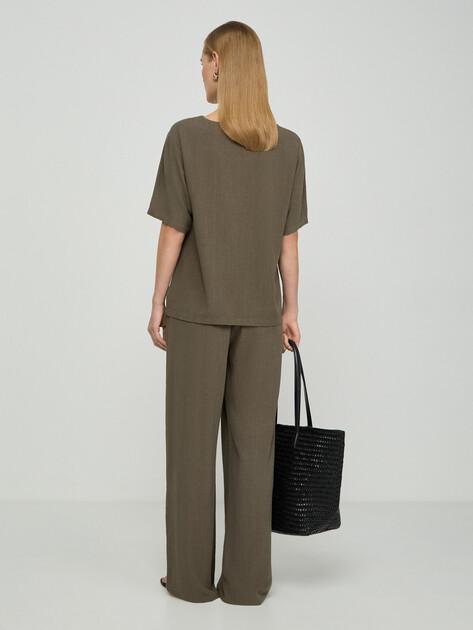 MAISON DAVID Palazzo trousers (viscose/linen)