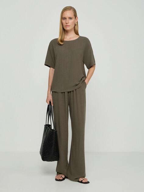 MAISON DAVID Palazzo trousers (viscose/linen)