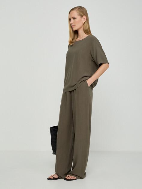MAISON DAVID Palazzo trousers (viscose/linen)
