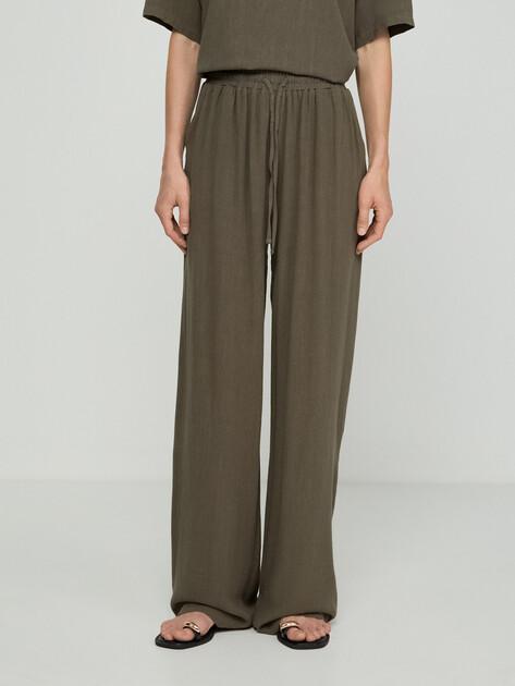 MAISON DAVID Palazzo trousers (viscose/linen)