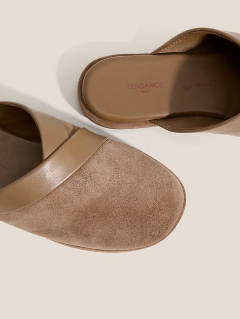 TENDANCE Flip-flops (natural suede/natural rubber sole)