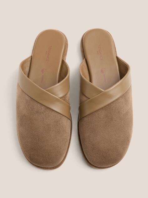 TENDANCE Flip-flops (natural suede/natural rubber sole)