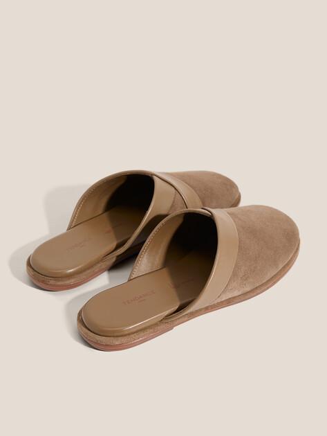 TENDANCE Flip-flops (natural suede/natural rubber sole)