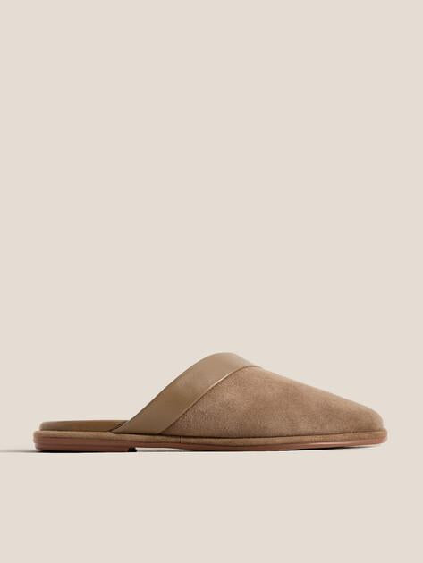 TENDANCE Flip-flops (natural suede/natural rubber sole)