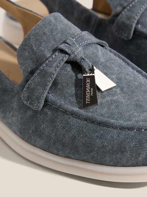 TENDANCE Slingback Loafers (Cotton)
