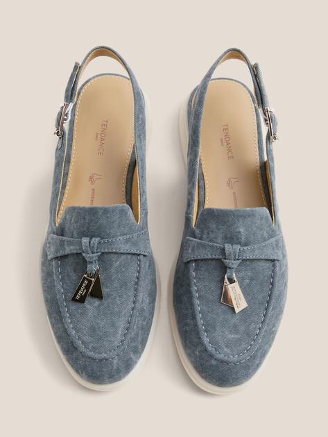 TENDANCE Slingback Loafers (Cotton)