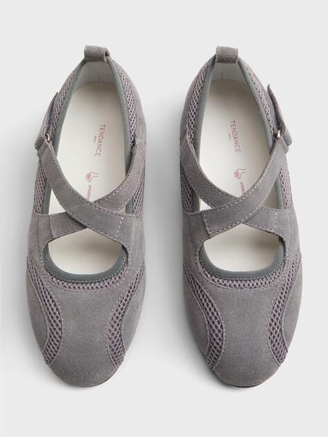 TENDANCE Mary Jane ballet flats (natural suede/textile)