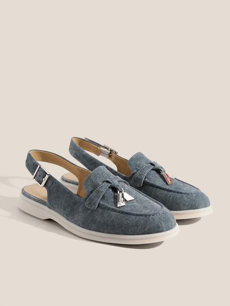 TENDANCE Slingback Loafers (Cotton)