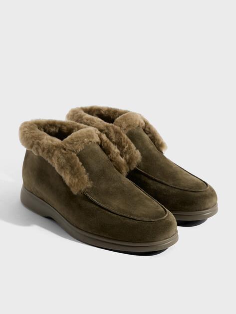 TENDANCE High loafers (natural suede/natural fur)