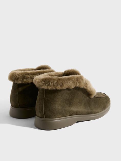 TENDANCE High loafers (natural suede/natural fur)