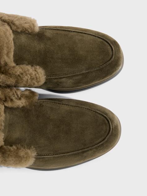 TENDANCE High loafers (natural suede/natural fur)
