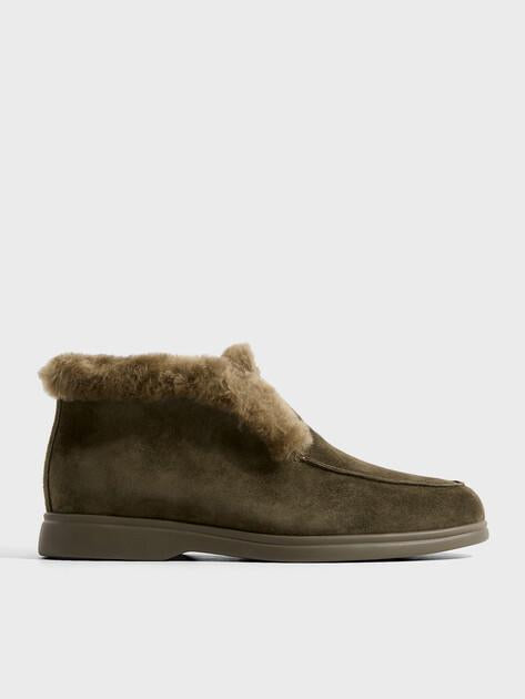 TENDANCE High loafers (natural suede/natural fur)