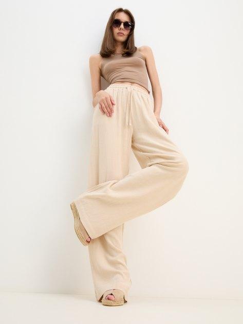MAISON DAVID Palazzo trousers (viscose/linen)