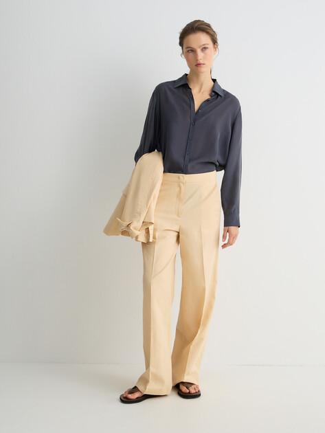 MAISON DAVID Wide-leg trousers (cotton/linen)