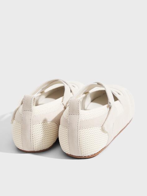 TENDANCE Mary Jane ballet flats (natural suede/textile)