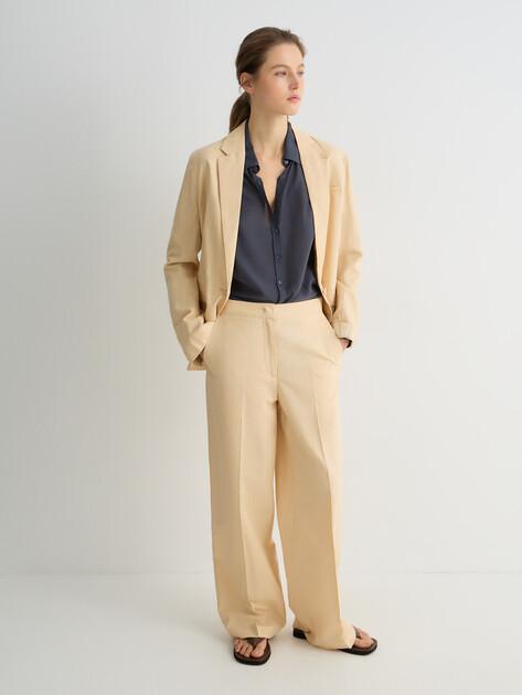 MAISON DAVID Wide-leg trousers (cotton/linen)