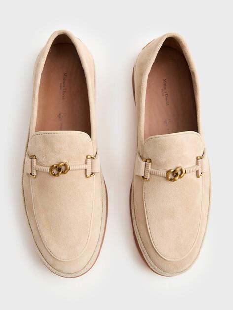 MAISON DAVID Loafers (natural suede/natural rubber sole)