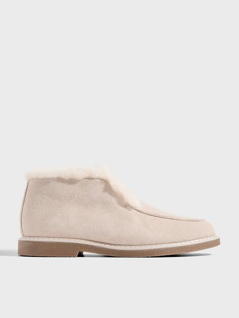 TENDANCE High loafers (natural suede/natural fur)