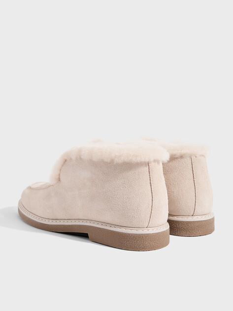 TENDANCE High loafers (natural suede/natural fur)
