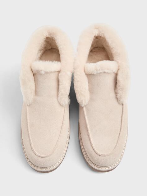 TENDANCE Ψηλά loafers (φυσικό σουέτ/φυσική γούνα)