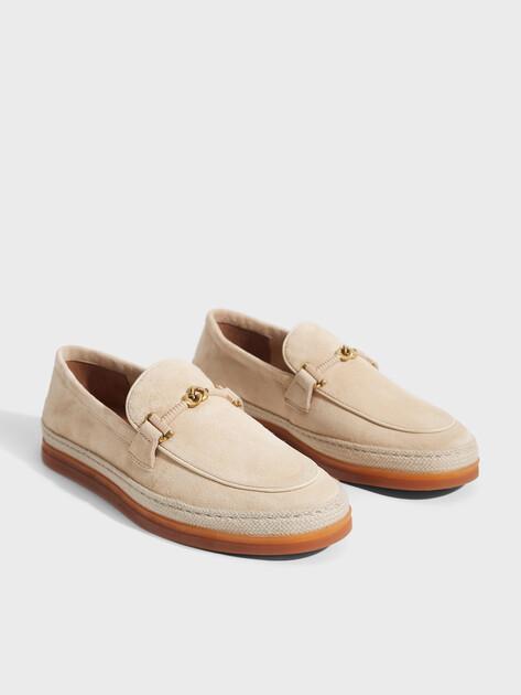MAISON DAVID Loafers (natural suede/natural rubber sole)