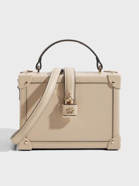 KARL LAGERFELD k/autograph padlock sm trunk bag (genuine leather)