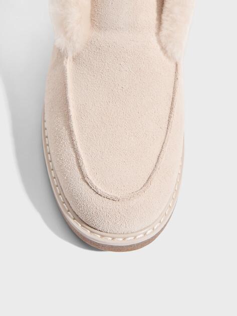 TENDANCE High loafers (natural suede/natural fur)