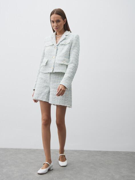 KARL LAGERFELD Boucle shorts (polyamide/natural wool)