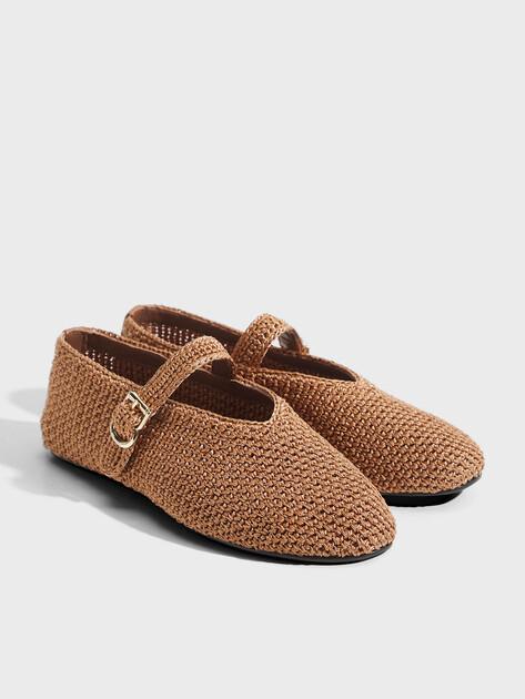 TENDANCE Mary Jane ballet flats (textile/genuine leather)