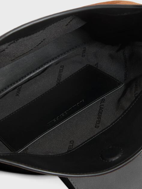 KARL LAGERFELD k/signature fl halfmoon sb sue bag (genuine suede/genuine leather)