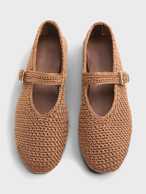 TENDANCE Mary Jane ballet flats (textile/genuine leather)