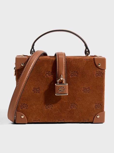 KARL LAGERFELD k/autograph padlock s trunk sd bag (genuine suede/genuine leather)