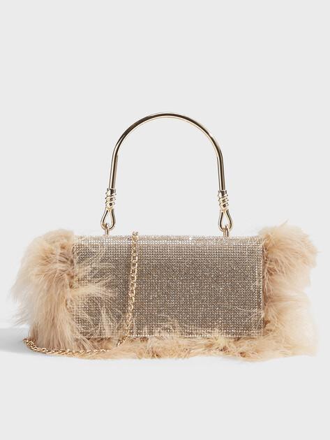 TENDANCE Clutch (textile/feathers)