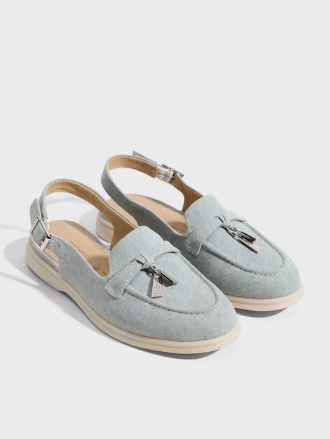 TENDANCE Slingback Loafers (Cotton)