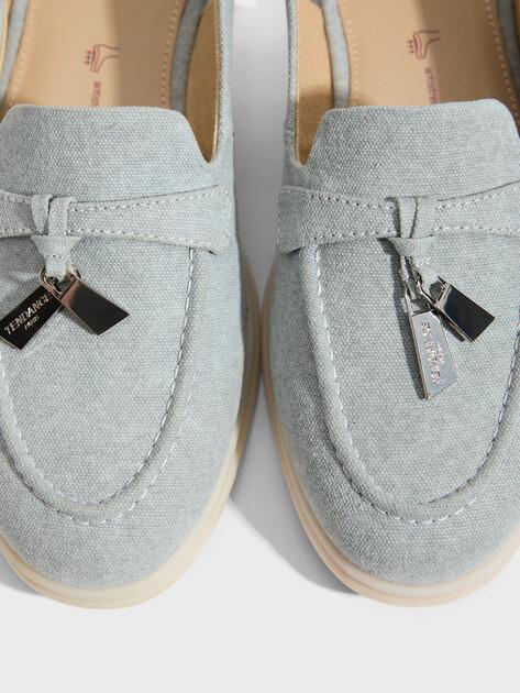 TENDANCE Slingback Loafers (Cotton)