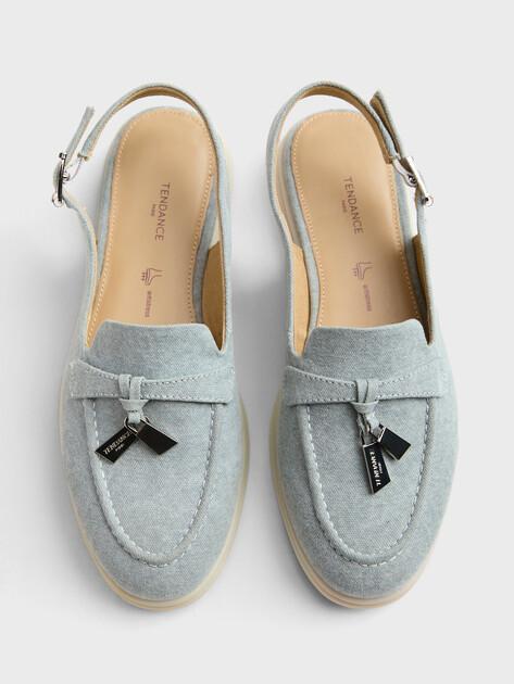 TENDANCE Slingback Loafers (Cotton)