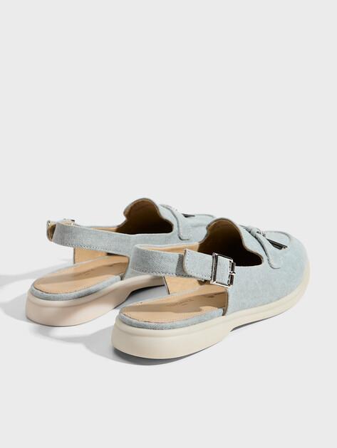 TENDANCE Slingback Loafers (Cotton)