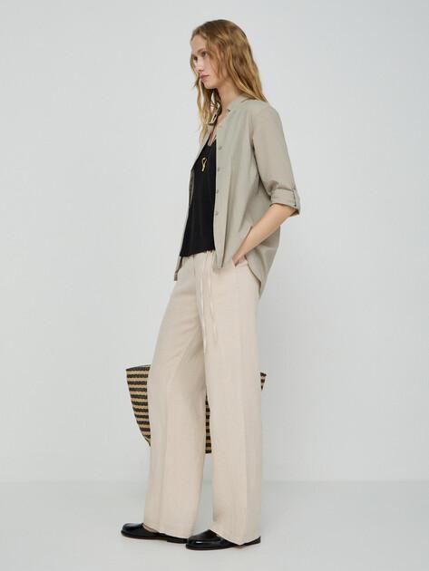 MAISON DAVID Wide-leg trousers (linen)