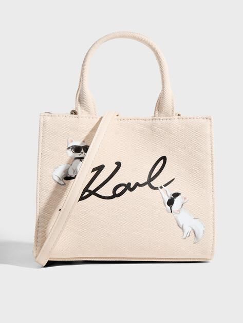 KARL LAGERFELD Ikon Signature MN Square Tote Bag (Textile)