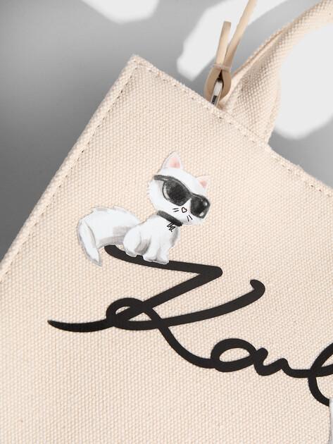 KARL LAGERFELD Ikon Signature MN Square Tote Bag (Textile)