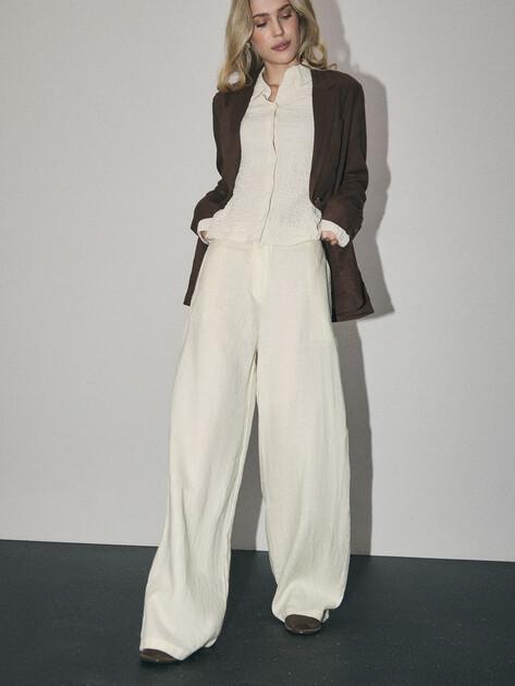 MAISON DAVID Wide-leg trousers (linen)