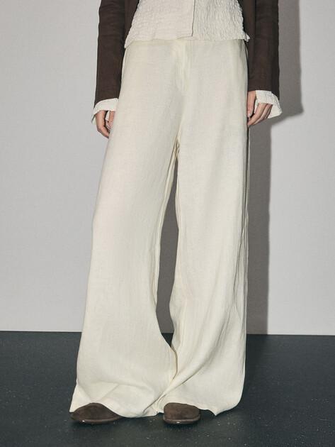 MAISON DAVID Wide-leg trousers (linen)