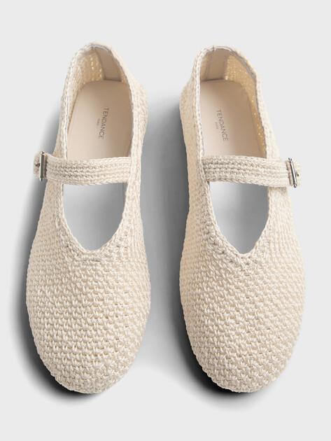 TENDANCE Mary Jane ballet flats (textile/genuine leather)