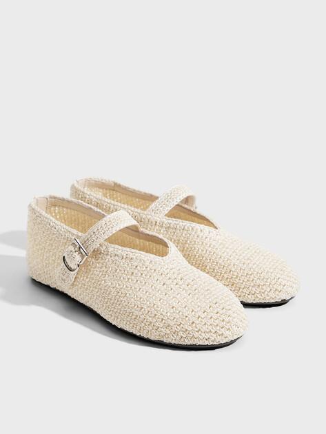 TENDANCE Mary Jane ballet flats (textile/genuine leather)