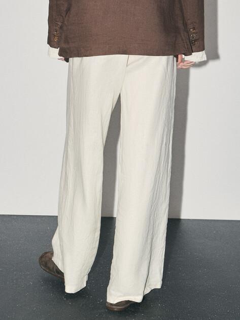 MAISON DAVID Wide-leg trousers (linen)
